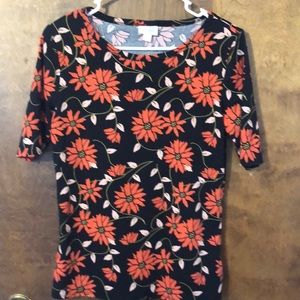 Fun flower print Lularoe top